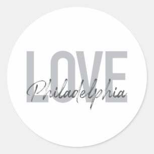 Modern, simple, cool, design Love Philadelphia Classic Round Sticker