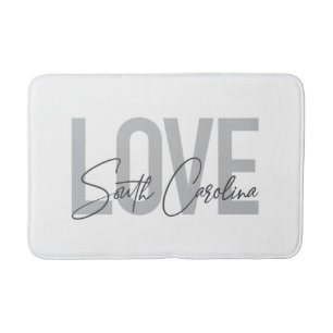 Modern, simple, cool design Love South Carolina Bath Mat