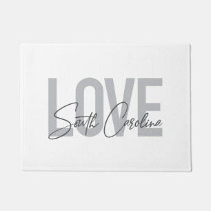 Modern, simple, cool design Love South Carolina Doormat