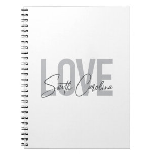 Modern, simple, cool design Love South Carolina Notebook