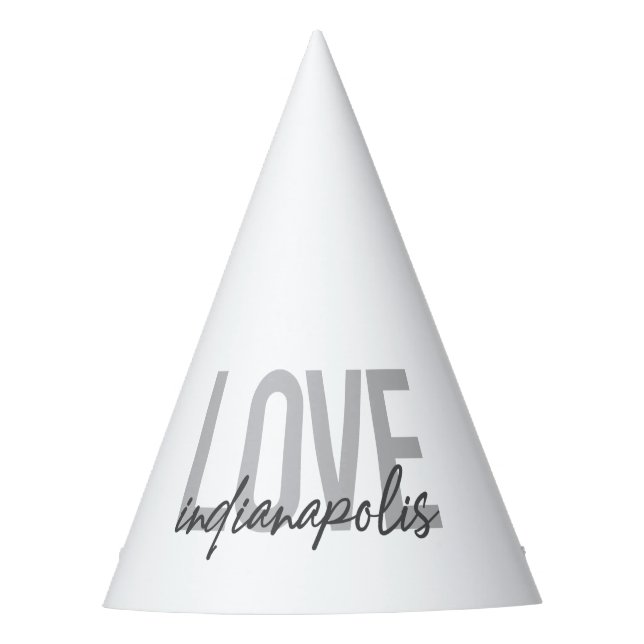 Modern, simple, cool design of Love Indianapolis Party Hat (Front)