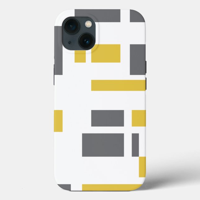 Modern, simple, cool geometric yellow grey pattern Case-Mate iPhone case (Back)