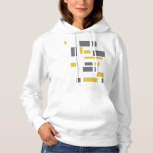 Modern, simple, cool geometric yellow grey pattern hoodie