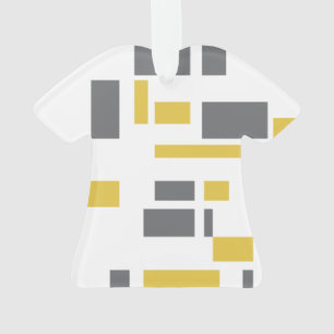 Modern, simple, cool geometric yellow grey pattern ornament
