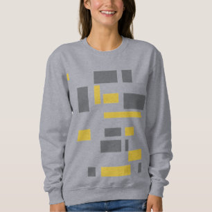 Modern, simple, cool geometric yellow grey pattern sweatshirt
