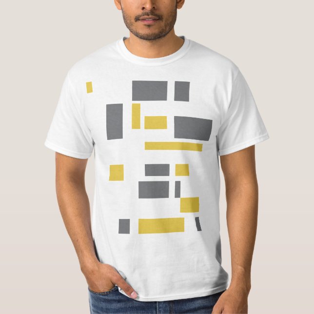 Modern, simple, cool geometric yellow grey pattern T-Shirt (Front)
