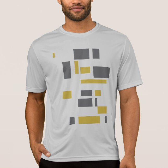 Modern, simple, cool geometric yellow grey pattern T-Shirt (Front)