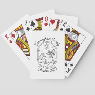 Modern Simple Cool Minimalist Family Vacation Playing Cards