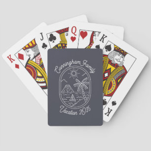 Modern Simple Cool Minimalist Family Vacation Playing Cards
