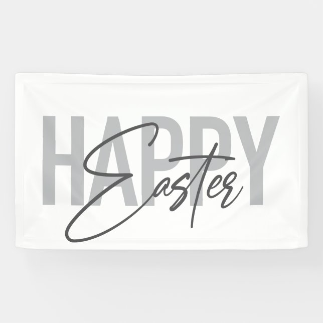 Modern, simple, cool typography Happy Easter Banner (Horizontal)