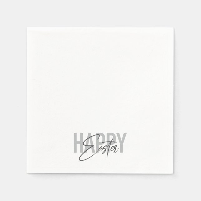 Modern, simple, cool typography Happy Easter Napkin (Front)