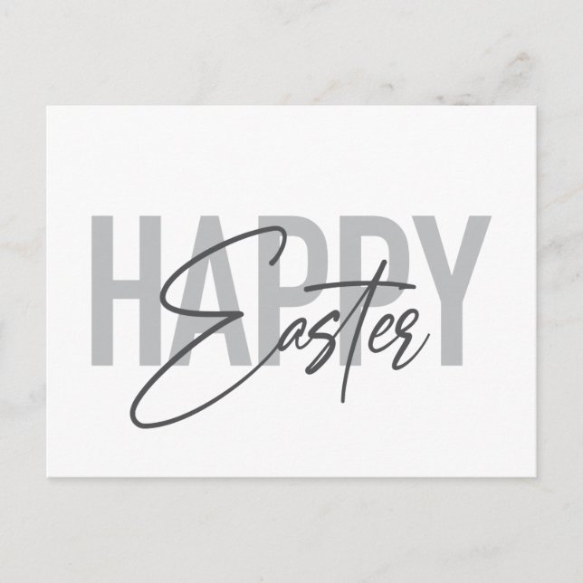 Modern, simple, cool typography Happy Easter Postcard (Front)