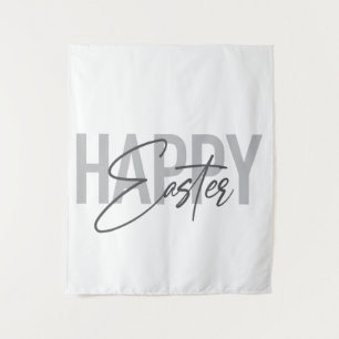 Modern, simple, cool typography Happy Easter Tapestry