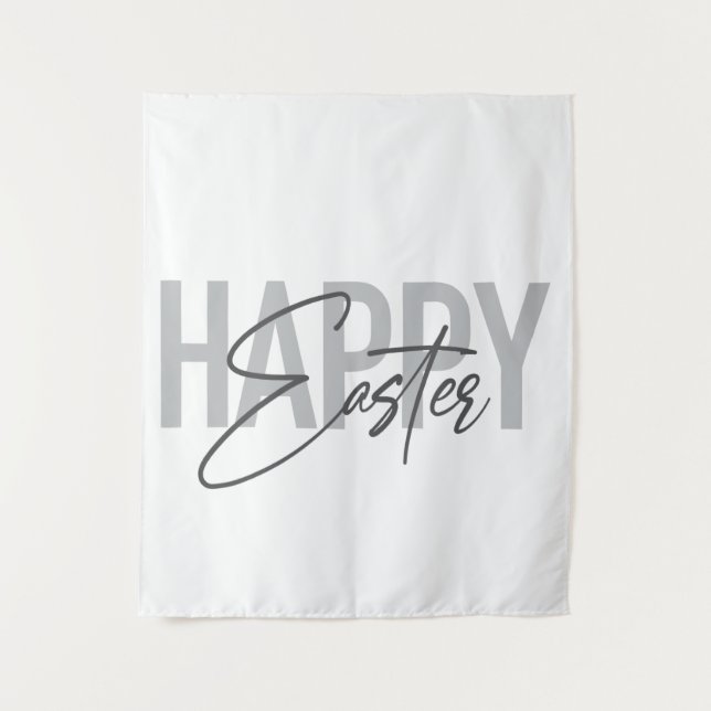 Modern, simple, cool typography Happy Easter Tapestry (Front)