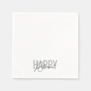 Modern, simple, cool typography Happy Retirement Napkin
