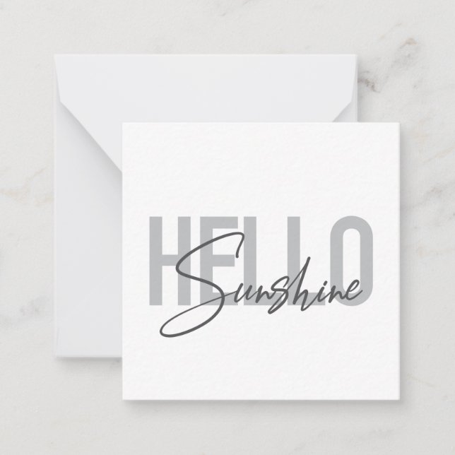 Modern, simple, cool typography Hello Sunshine Card (Front)