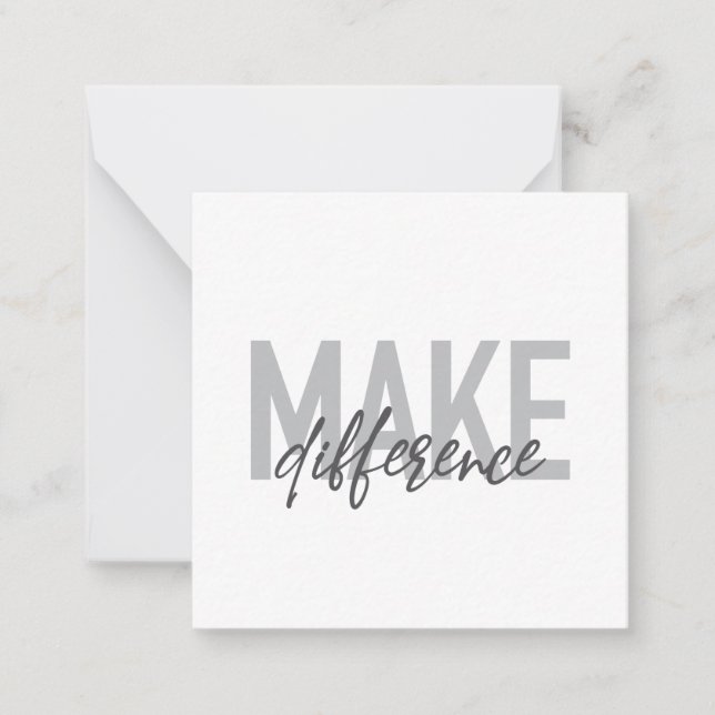 Modern, simple, cool typography Make Difference Card (Front)