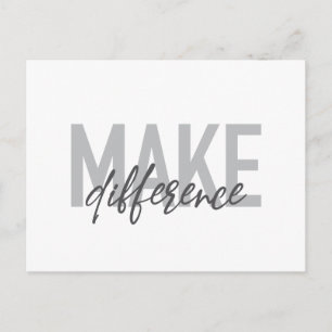 Modern, simple, cool typography Make Difference Postcard