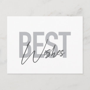 Modern, simple, cool typography of Best Wishes Postcard