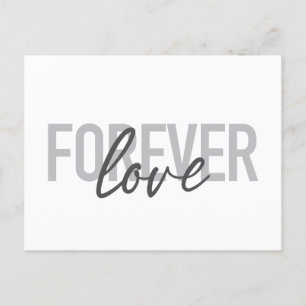 Modern, simple, cool typography of Forever Love Postcard