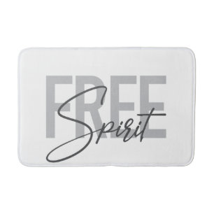 Modern, simple, cool typography of Free Spirit Bath Mat