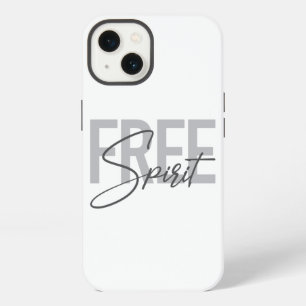 Modern, simple, cool typography of Free Spirit iPhone 13 Case