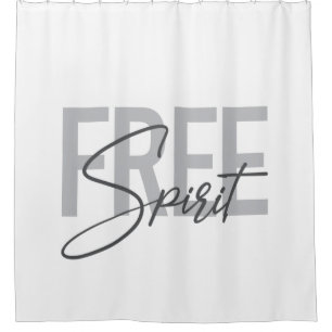 Modern, simple, cool typography of Free Spirit Shower Curtain