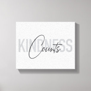 Modern, simple, cool typography of Kindness Counts Canvas Print