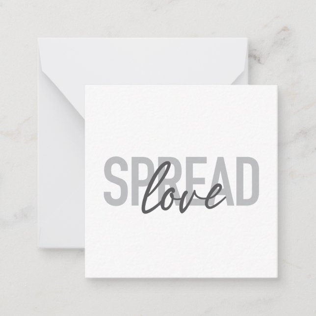 Modern, simple, cool typography of Spread Love Card (Front)