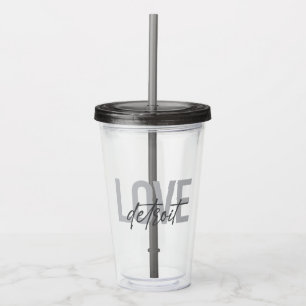 Modern, simple, cool, urban design Love Detroit Acrylic Tumbler