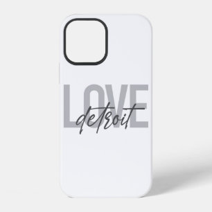 Modern, simple, cool, urban design Love Detroit iPhone 12 Case