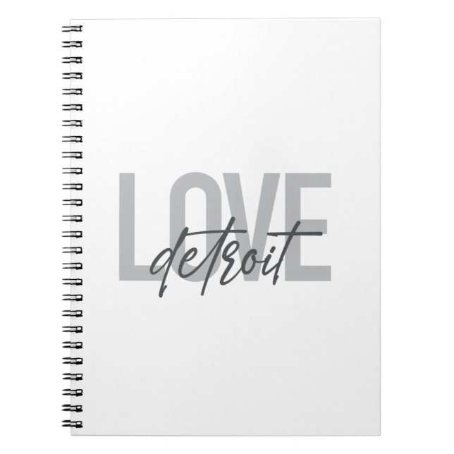 Modern, simple, cool, urban design Love Detroit Notebook (Front)