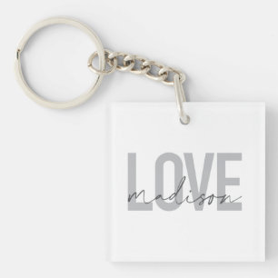 Modern, simple, cool, urban design Love Madison Key Ring