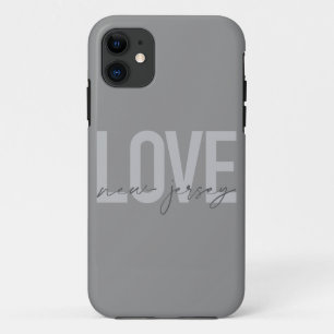 Modern, simple, cool, urban design Love New Jersey Case-Mate iPhone Case