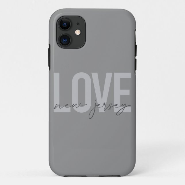 Modern, simple, cool, urban design Love New Jersey Case-Mate iPhone Case (Back)