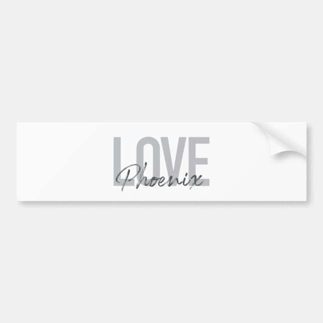Modern, simple, cool, urban design Love Phoenix Bumper Sticker (Front)
