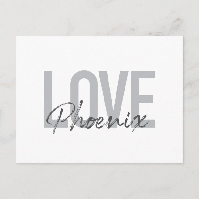 Modern, simple, cool, urban design Love Phoenix Postcard (Front)