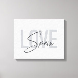 Modern, simple, cool, urban design Love Spain Canvas Print