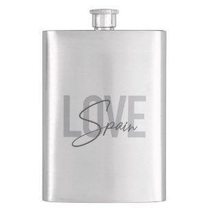 Modern, simple, cool, urban design Love Spain Hip Flask