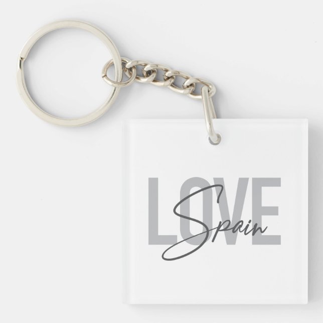 Modern, simple, cool, urban design Love Spain Key Ring (Front)