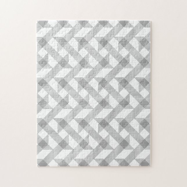 Modern, simple, cool, urban zigzag line pattern jigsaw puzzle (Vertical)