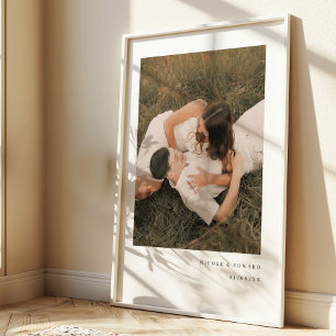 Modern Simple Couple Photo & Custom Names Poster