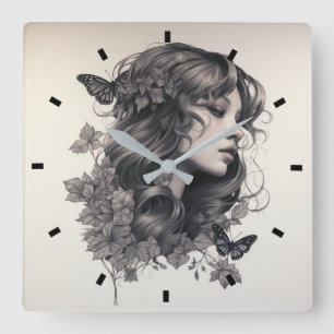 Modern simple Create Your Own Square Wall Clock