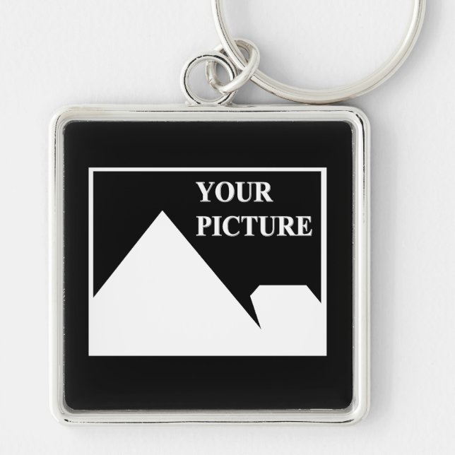 Modern Simple Create Your Own Wedding Picture Key Ring (Front)