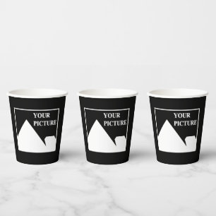 Modern Simple Create Your Own Wedding Picture Paper Cups