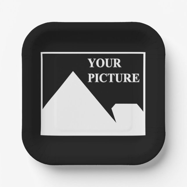 Modern Simple Create Your Own Wedding Picture Paper Plate (Front)