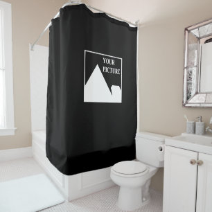 Modern Simple Create Your Own Wedding Picture Shower Curtain