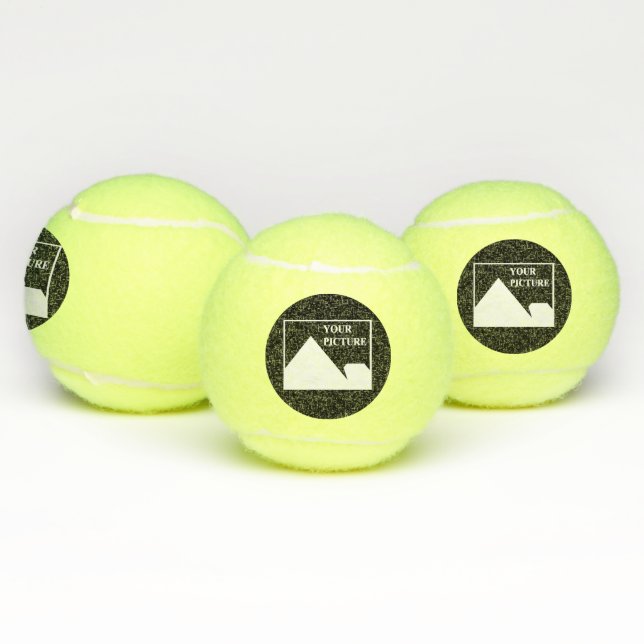 Modern Simple Create Your Own Wedding Picture Tennis Balls (Multi)