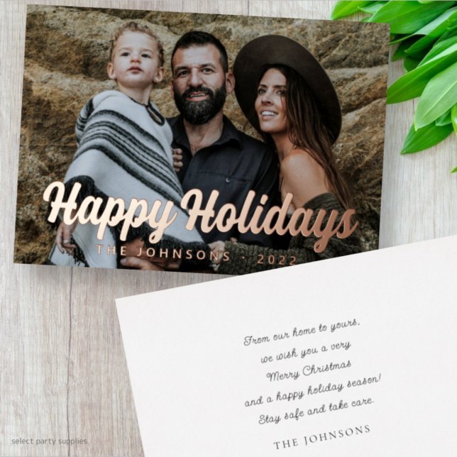 Modern Simple Cursive Script Greeting Family Photo (Creator Uploaded)