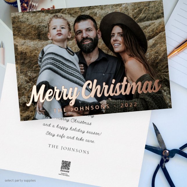 Modern Simple Cursive Script Greeting Family Photo (Creator Uploaded)